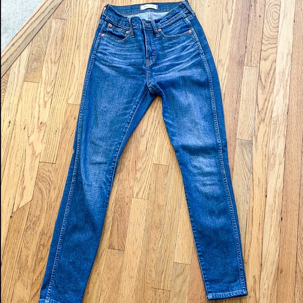 Madewell blue wash 9” high rise skinny S 25